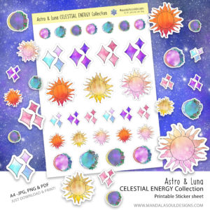 Celestial Energy Printable Stickers