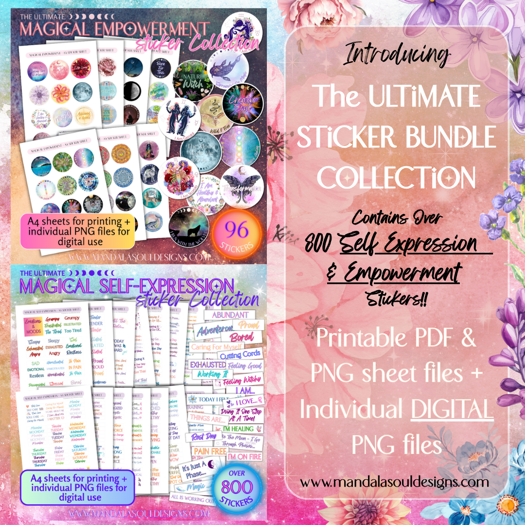 Magical Empowerment and Self-Expression Digital and Printable Sticker Collection