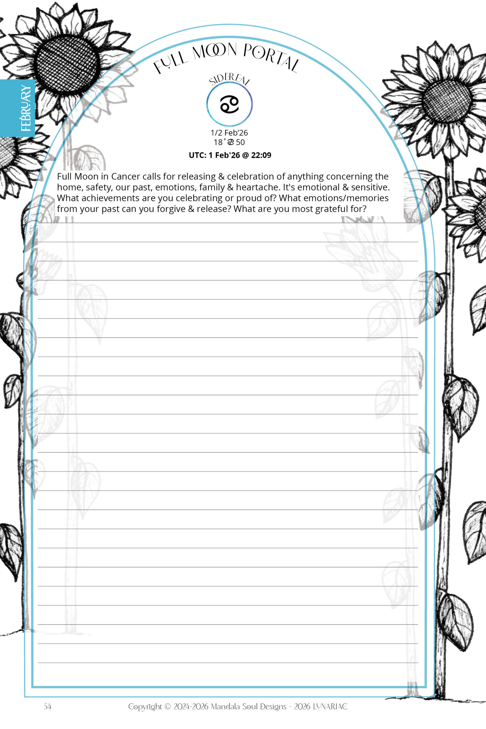 2026 LUNARIAC - Luna Planner and Almanac - Sidereal Astrology, Moon phases, Planning pages, Trackers, Cyclical Living