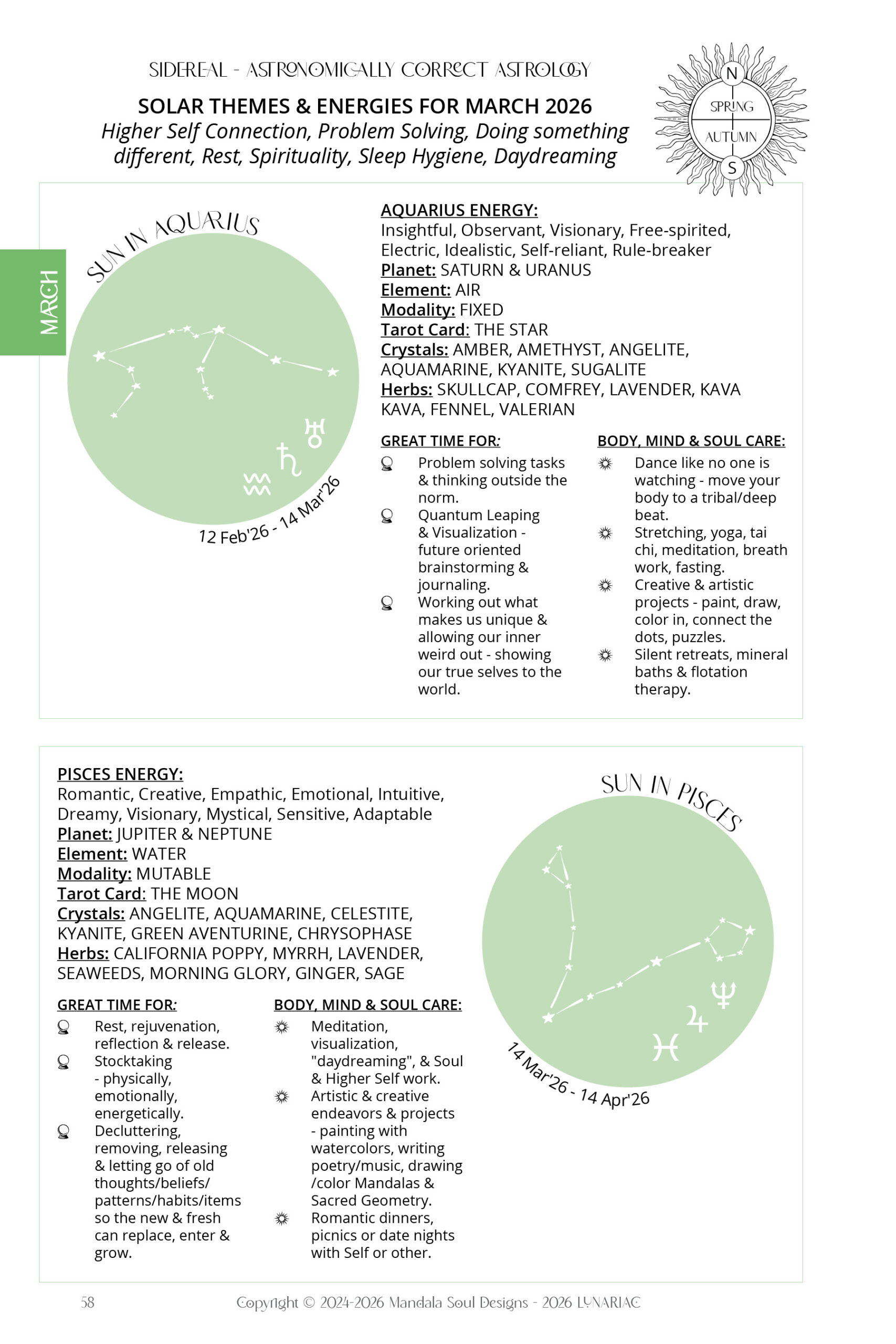 2026 LUNARIAC - Luna Planner and Almanac - Sidereal Astrology, Moon phases, Planning pages, Trackers, Cyclical Living